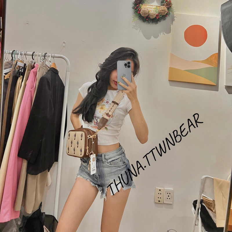 Túi đeo chéo hai ngăn nam nữ, túi xách có quai đeo  TTWNBEAR hàng có sẵn  ảnh thật shop chụp