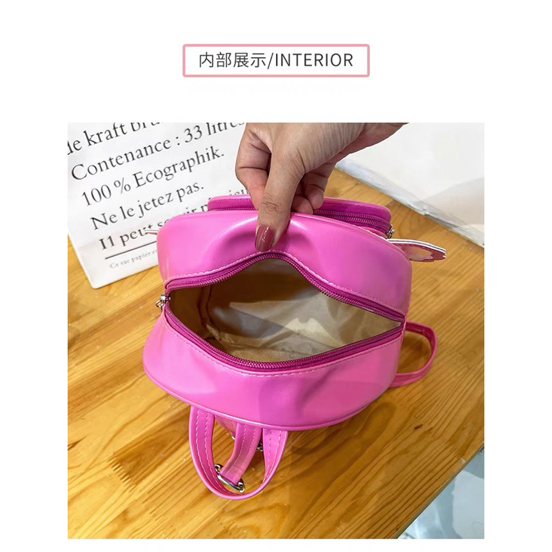 Balo da đính kim sa hoạ tiết trái tim cánh tiên dễ thương cho bé