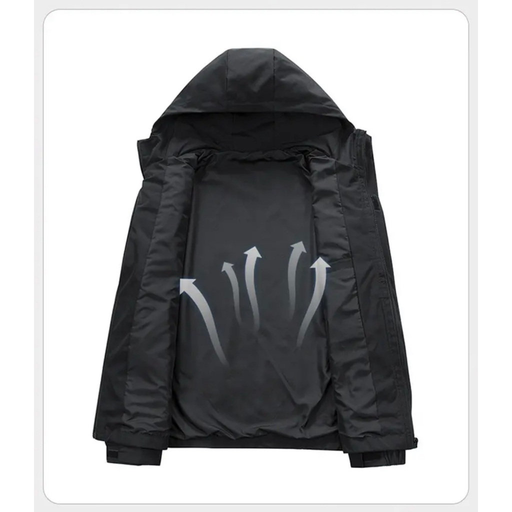 Áo Khoác Big Size Nam REVERED  - Áo Khoác Gió Nam 2 Lớp Kháng Nước với Nón, Chống Nắng và Chống Nước KG3