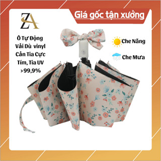 Ô Dù Che Mưa, Dù Che Nắng HOA CHUÔNG, Ô TỰ ĐỘNG Gấp Gọn 2 Chiều, Chồng Tia UV