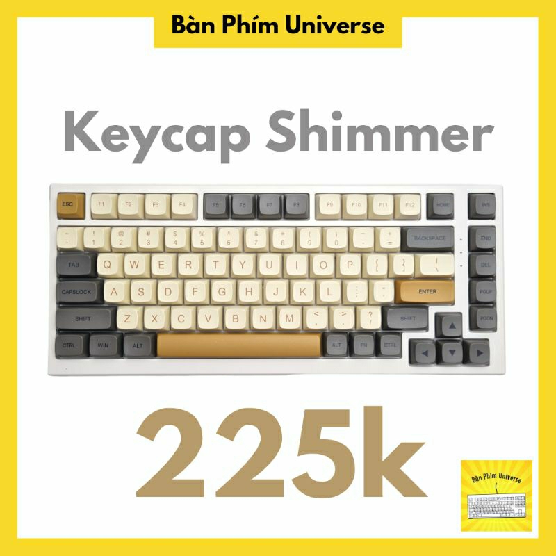 Keycap retro shimmer - keycap pbt xda 125 nút dyesub bàn phím cơ- keycap xda profile - bàn phím universe
