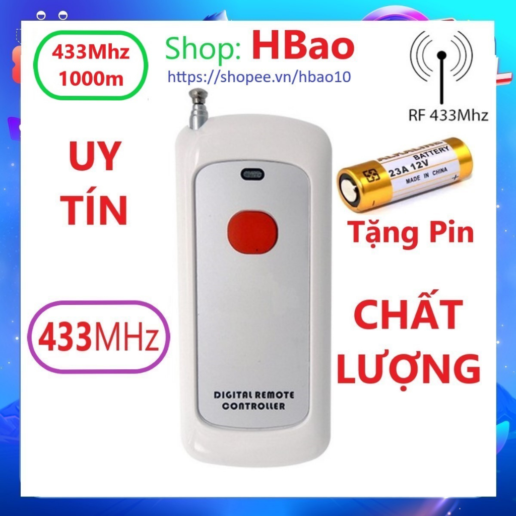 Remote Tay điều khiển từ xa không dây RF 433Mhz 1000m Thích Hợp Với Công Tắc Thông Minh Tuya và nhiều thiết bị khác