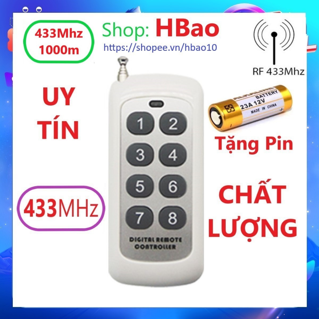 Remote Tay điều khiển từ xa không dây RF 433Mhz 1000m Thích Hợp Với Công Tắc Thông Minh Tuya và nhiều thiết bị khác