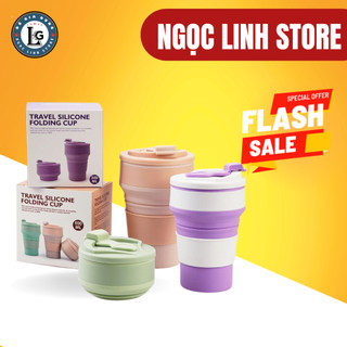 Cốc uống nước gấp gọn đi du lịch - Ly uống nước silicon đa năng, chịu nhiệt độ cao an toàn cho sức khỏe NgọcLinh.Store