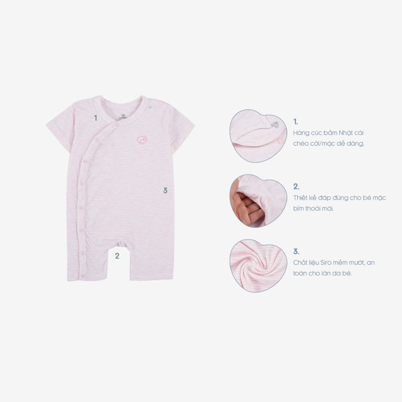 Bubaby Body đùi ngắn tay cài chéo Joyful - BU Siro BSR230801