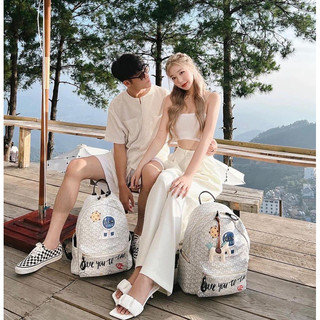 [CHÍNH HÃNG] BALO EDMOND MAISON MONOGRAM BACKPACK BASIC - BALO SINH VIÊN GIÁ RẺ
