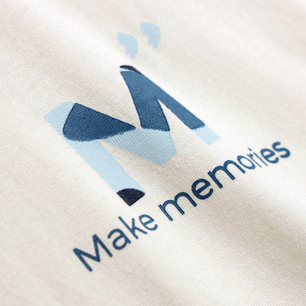 Ocean long sleeves | MEMS Áo thun cotton nam nữ tay dài cổ tròn in logo màu thiên nhiên