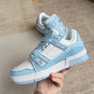 GIÀY LV TRAINER SNEAKER WHITE BLUE LAI AU [ FULL BOX + FREE SHIP ]