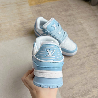 GIÀY LV TRAINER SNEAKER WHITE BLUE LAI AU [ FULL BOX + FREE SHIP ]