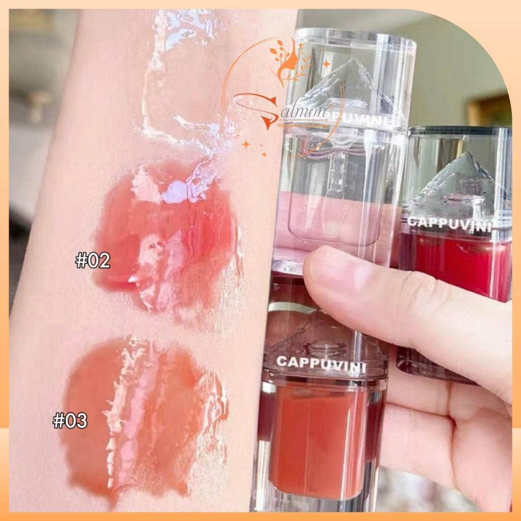 Son Tint Bóng Núi Tuyết Siêu Lì CAPPUVINI CP137 Light Sensitive Jelly Lip Oil, Son Núi Băng Hottrend- Hàng Nội Địa Trung