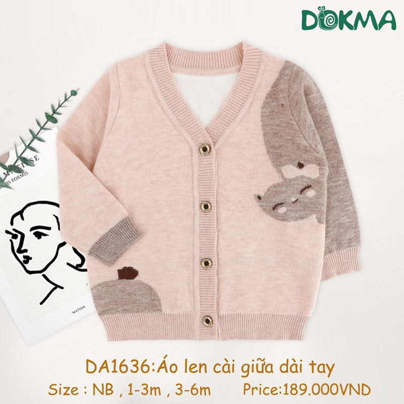 Áo len DOKMA dài tay DA 1636 cho bé size NB đến 3-6m