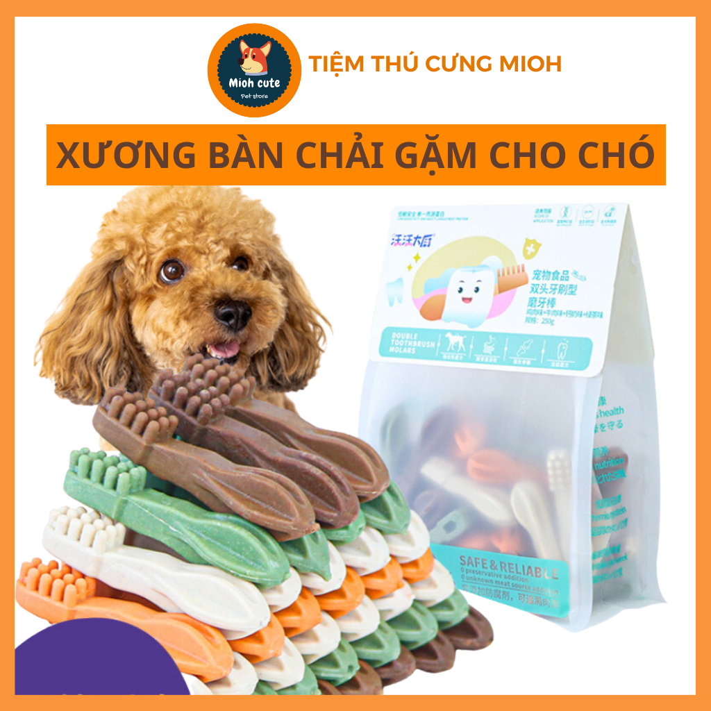 Xương bàn chải cho chó gặm sạch răng Túi 250g
