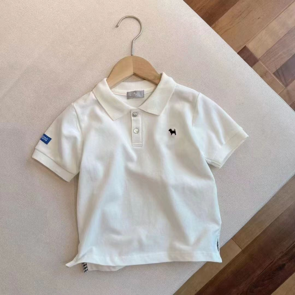 Áo Polo Sơ Mi Trắng Cho Bé Trai