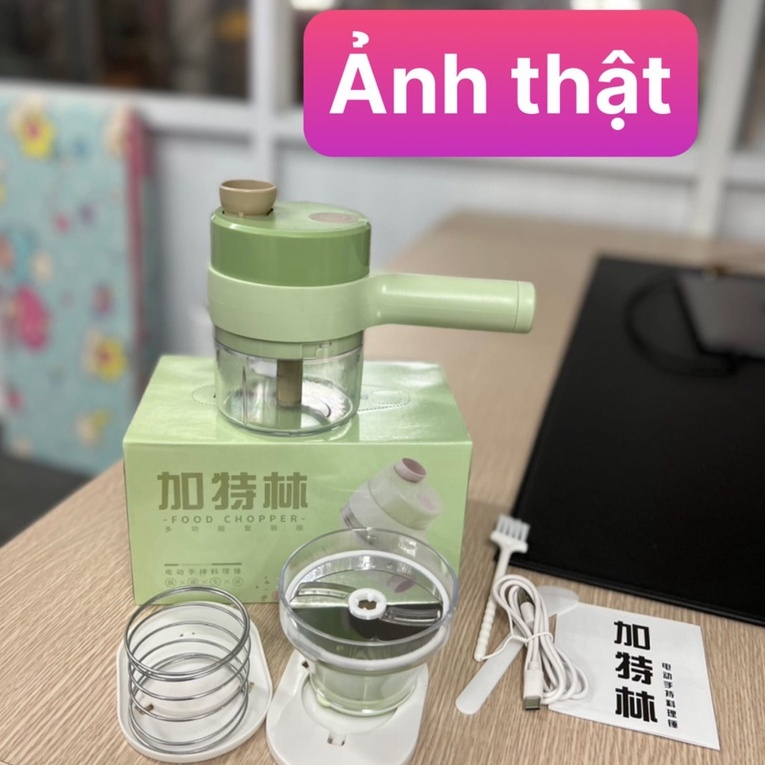Máy Xay Cắt Lát Tỏi Ớt Rau Củ Thực Phẩm Đa Năng Mini Cầm Tay Thái Lát Cao Cấp Nhiều Cấp Độ