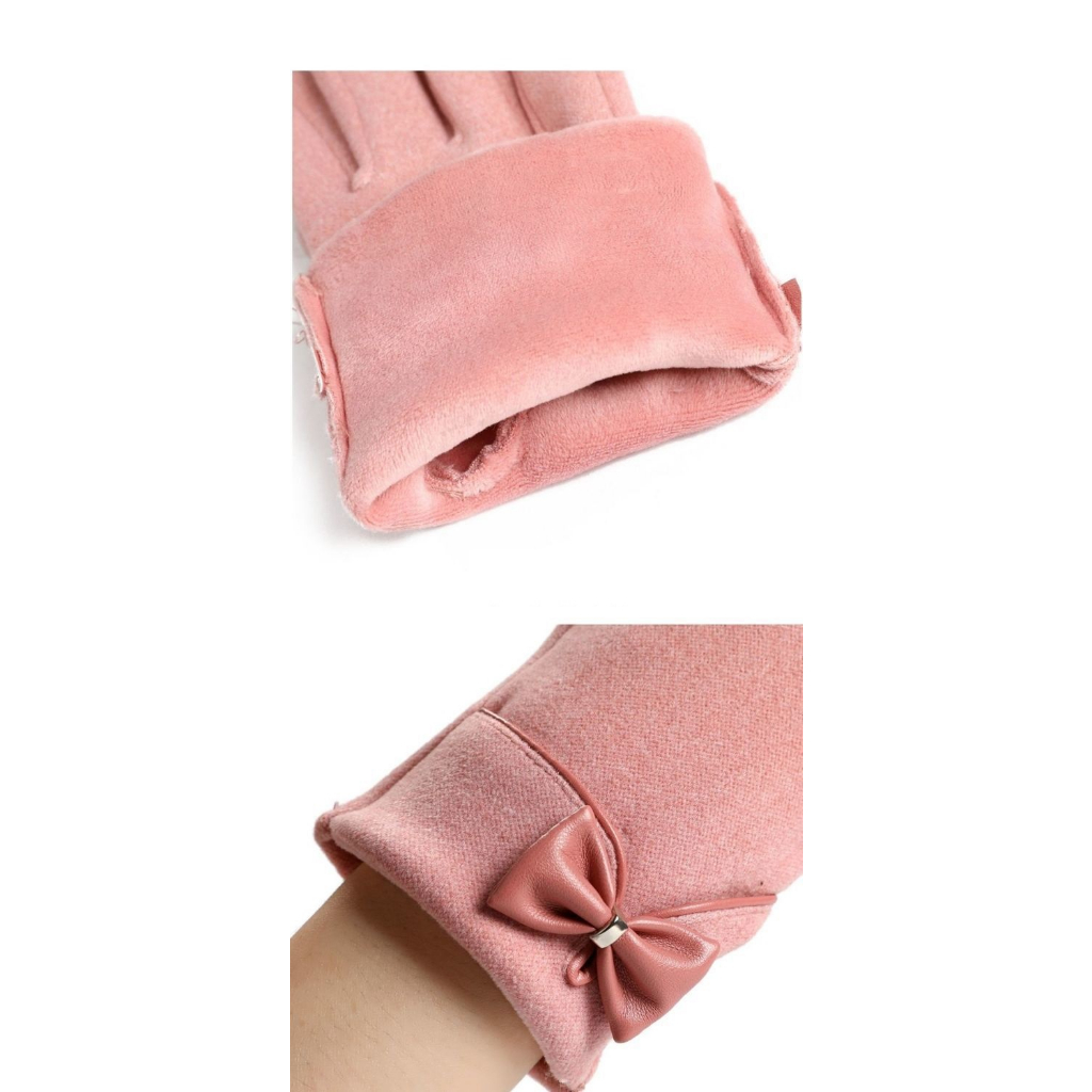 Găng Tay Mùa Đông Lót Nhung Bên Trong Ấm Áp Phong Cách Hàn Quốc, Có Thể Dùng Màn Hình Cảm Ứng Điện Thoại, Bao Tay Da Lộn