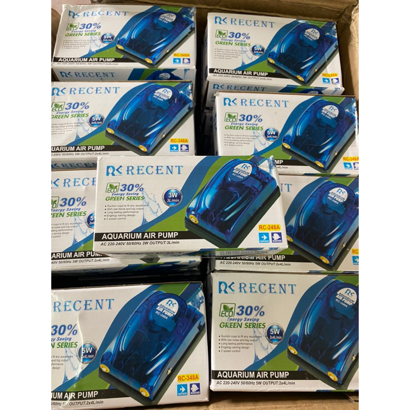 Máy sục sủi khí oxy 2 vòi 5W RECENT RC348a cho hồ cá máy oxy RC-348a