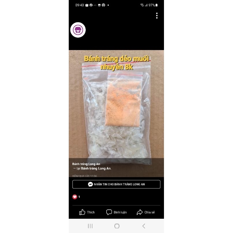 Bánh tráng phơi sương muối nhuyễn 100g