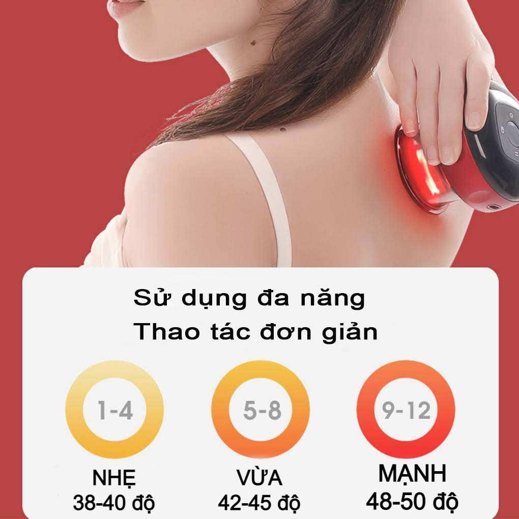 Máy Giác Hơi Điện Giúp Giảm Đau Nhức Toàn Thân - Dụng Cụ Cạo Gió Cầm Tay Massage Lưu Thông Khí Huyết - SULIFE
