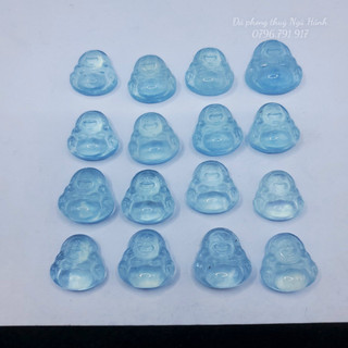 Mặt dây chuyền di lặc đá aquamarine xanh dương nhạt đẹp - kích thước 19mm x 21mm