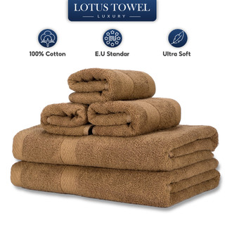 Bộ 5 khăn CHÂU ÂU, 100% COTTON, siêu mềm mịn, thấm hút, dày dặn - LOTUSTOWEL