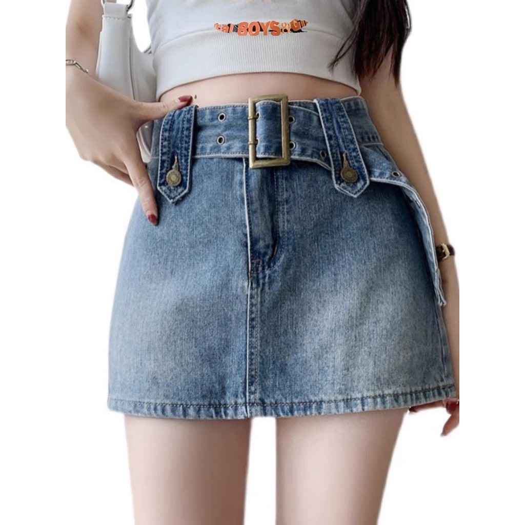 Thanh lý chân váy kèm đai 2 màu đen vs xanh