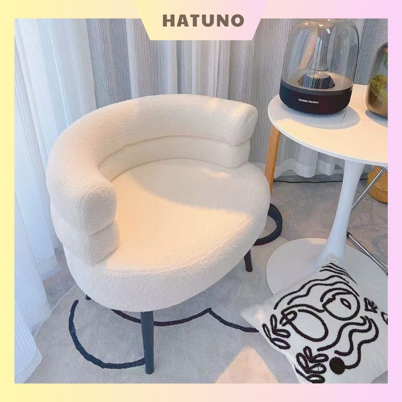 Ghế Sofa Lông Cừu, Ghế Lười Đơn Decor Phòng Ngủ Phòng Khách Phong Cách Hàn Quốc - Hatuno Order