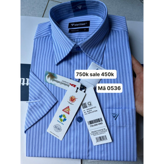 Áo sơ mi Việt tiến ngắn tay vải tre giá mác 750k sale còn 450k