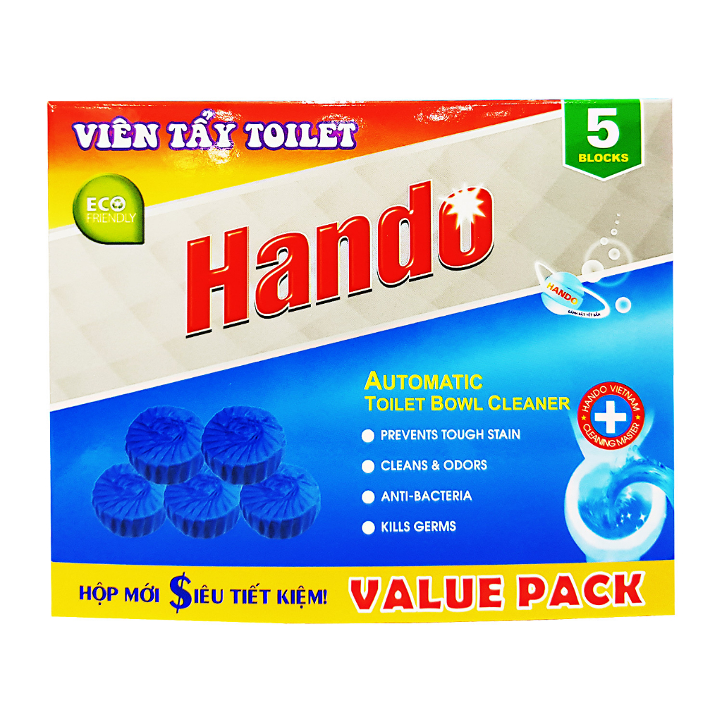 Hộp 5 viên tẩy xanh và làm thơm toilet Hando