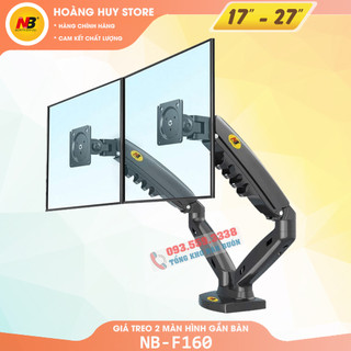 Giá treo / giá đỡ hai màn hình North Bayou NB F160 / NB H180 17– 27 inch - Tay Arm Treo 2 Màn Hình Kẹp Bàn