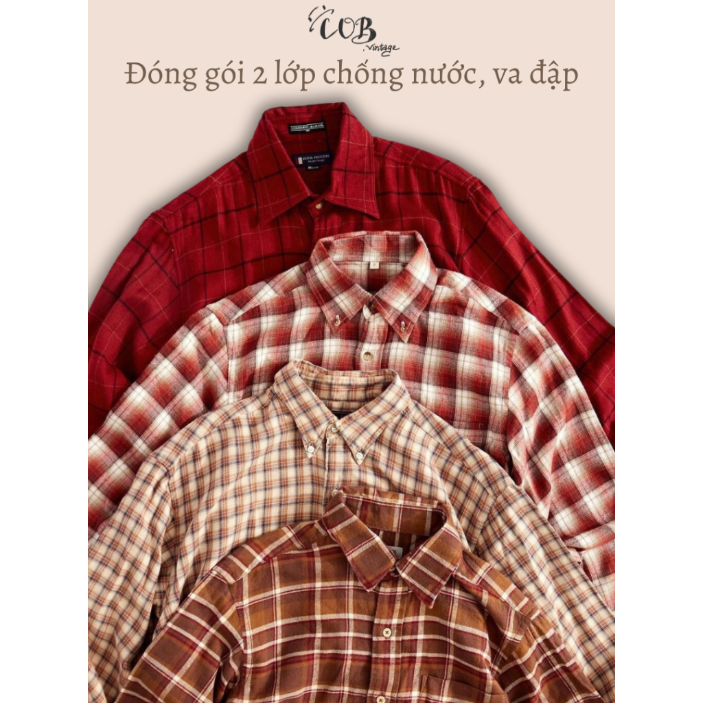 Áo sơ mi Flannel unisex - secondhand  - vintage, cổ điển-COB.vintage