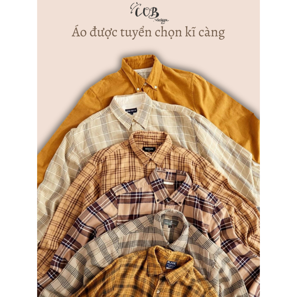 Áo sơ mi Flannel unisex - secondhand  - vintage, cổ điển-COB.vintage