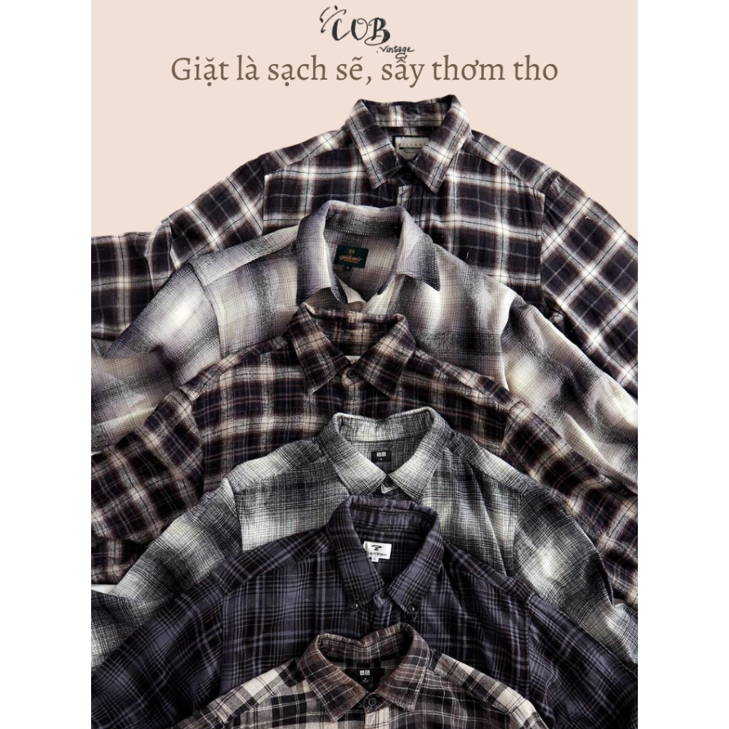 Áo sơ mi Flannel unisex - secondhand  - vintage, cổ điển-COB.vintage