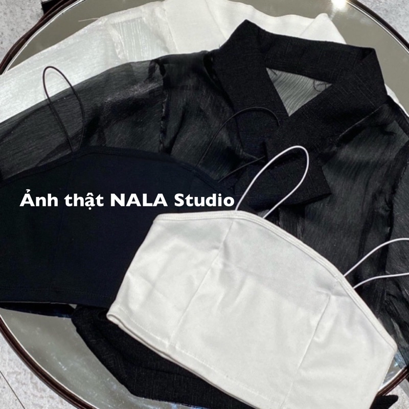 Áo hanbok hàn quốc kiểu croptop dễ thương kèm áo hai dây trong