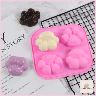 HCM-Khuôn Silicon 4 Chân Mèo 3D, Chân Chó Dễ Thương Làm Socola, Thạch Rau câu, Pudding, Xà Bông CAKESHOP