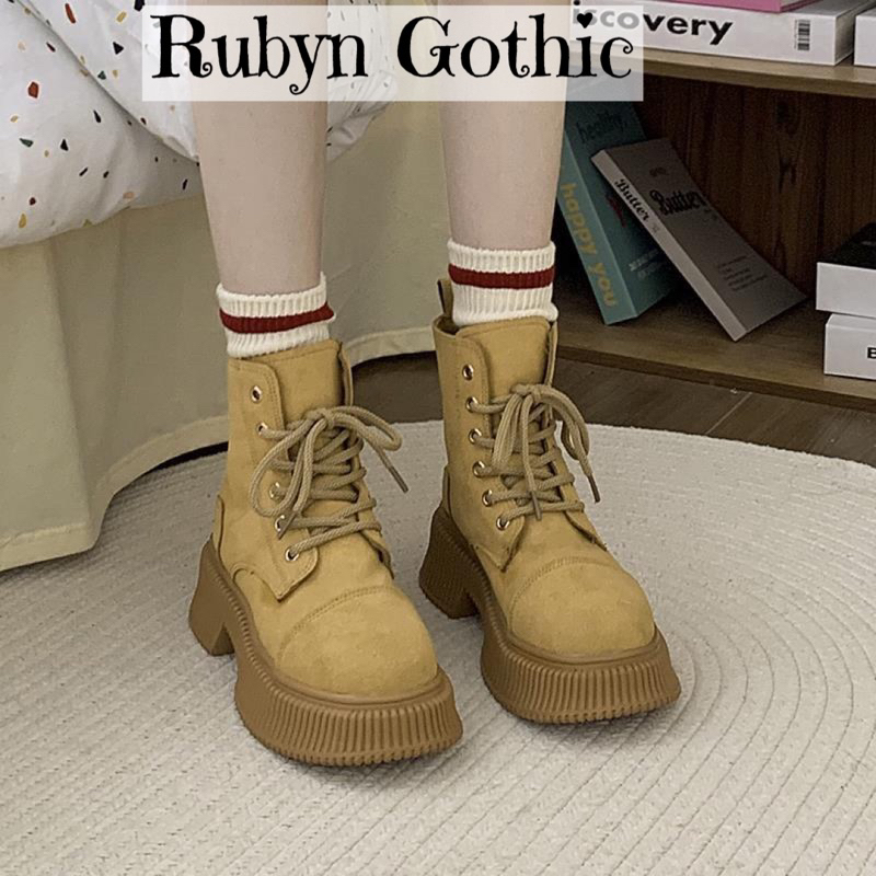 Sẵn HCM - Giày Boots Vàng Nâu Vintage Siêu Xinh ( Size 35 - 40 ) 7077