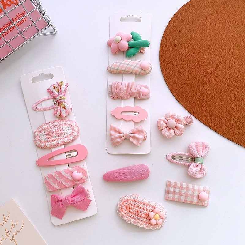 Set kẹp tóc nhiều mẫu cho bé gái siêu hình gấu nâu, hồng đáng yêu