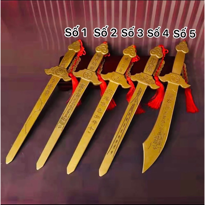 Thất tinh Thiên Sư và Thái Thượng bằng đồng dài 47cm