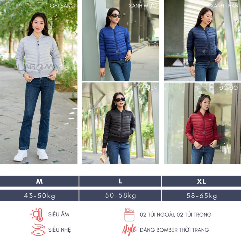 Áo phao nữ bomber Laroma