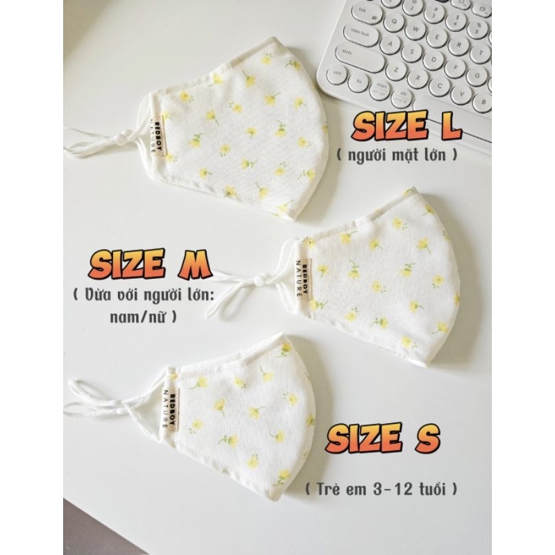 Khẩu trang vải linen 3 lớp, lọc bụi, chống nắng, có nẹp mũi (NEW)