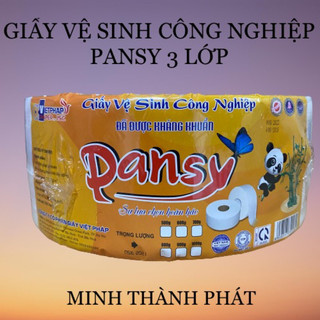 Giấy vệ sinh cuộn lớn pansy cao cấp mềm dai 3 lớp cuộn to công nghiệp