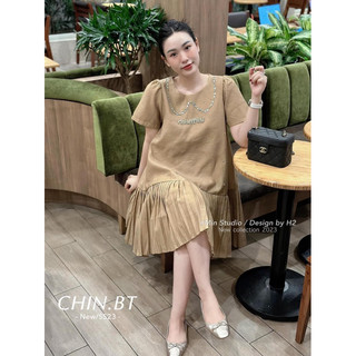 Váy Miu Miu đính đá dáng babydoll Phạm Nhi