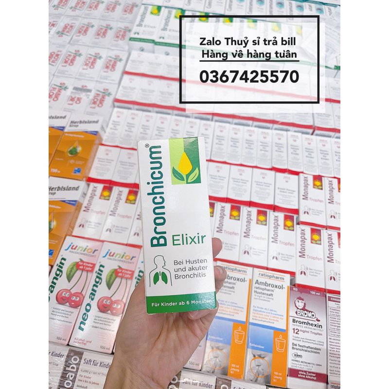 Siro ho đờm Bronchicum Elixir cho bé từ 6m