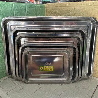 Khay chữ nhật cạn inox