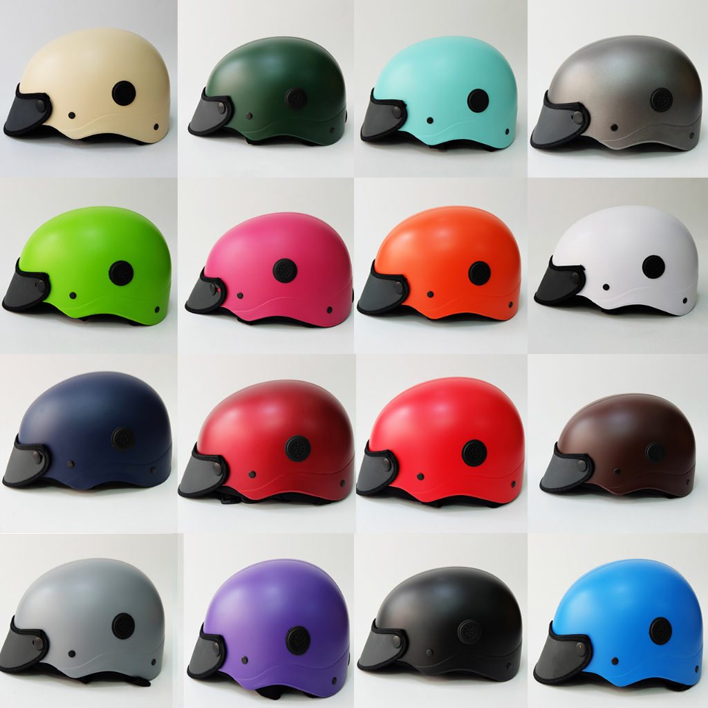 Mũ bảo hiểm sơn trơn kèm tai mèo 2 màu cá tính