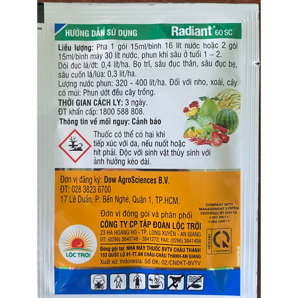 Thuốc sâu Radiant 60SC 15ml