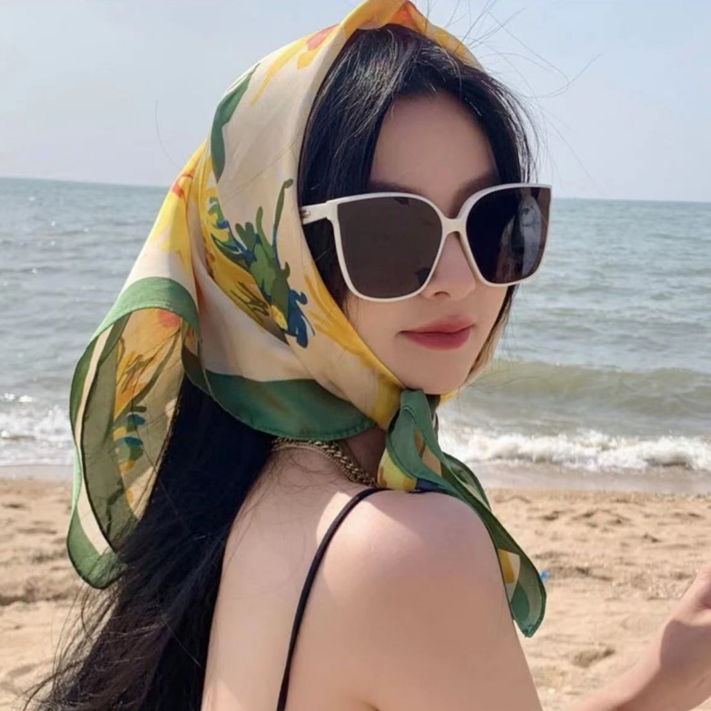 Khăn lụa thời trang bắt mắt bandana sang trọng xinh xắn quàng cổ THY THY STORE Khăn lụa thời trang bắt mắt bandana đẹp