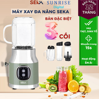 Máy xay sinh tố đa năng SEKA dung tích 0.6L công suất 500W, có 3 cối, xay thịt, xay các món healthy - Hàng Chính Hãng