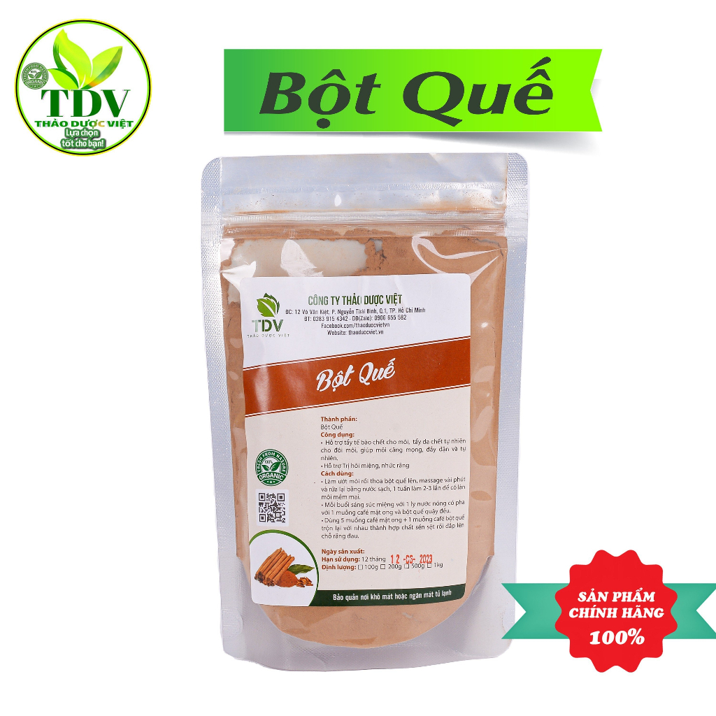 1kg Bột quế nguyên chất, combo 2 gói 500g - Hàng công ty Thảo Dược Việt