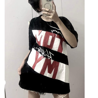 Áo thun nữ tay lỡ chất cotton su in CHỮ ĐỎ MY phong cách Hàn Quốc THUUNISEX M1004