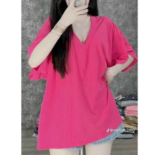 Áo thun nữ tay lỡ chất cotton giấy TRƠN TIM phong cách Hàn Quốc THUUNISEX M954
